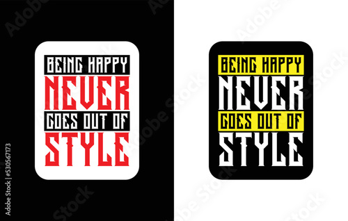 Creative typography sticker t-shirt design premium vector template