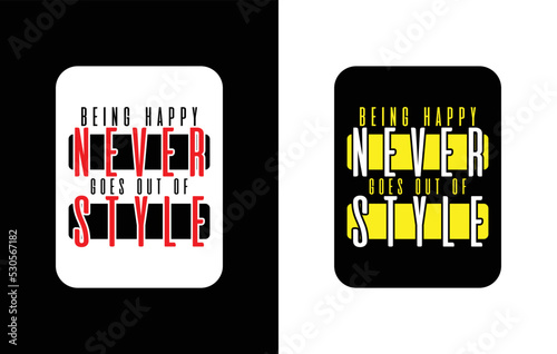 Creative typography sticker t-shirt design premium vector template