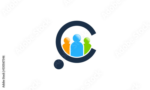 Job search icon with magnifying glass, Choose people for hire symbol. Job or employee logo, Recruitment agency vector illustration.
