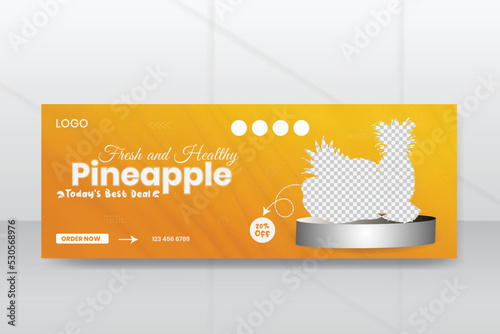 Fresh and healthy fruits Facebook cover design