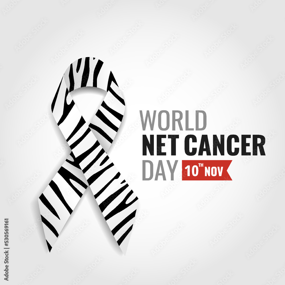 Obraz premium Vector Illustration of NET Cancer Day. Ribbon 