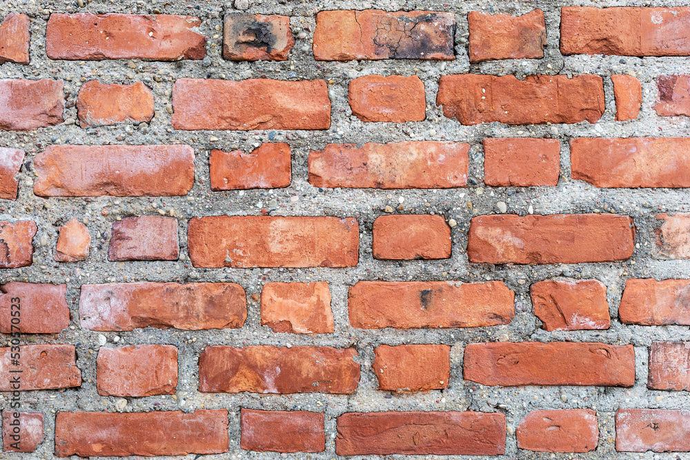 Fototapeta premium Old stained brown brick wall background