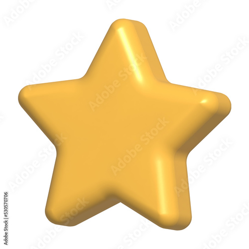 3D yellow star vector logo. 