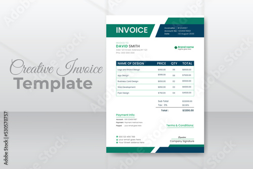 Modern invoice business design template for your company