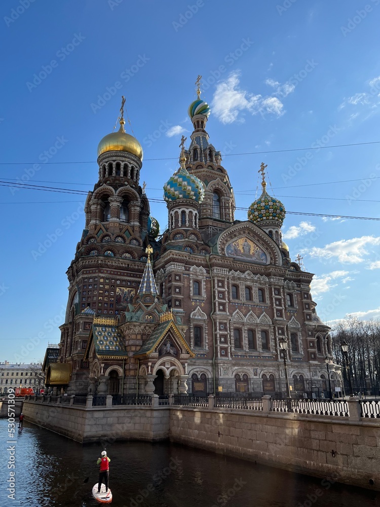 Church of the Resurrection of Christ Saved on Blood St. Petersburg sunny Day 2022