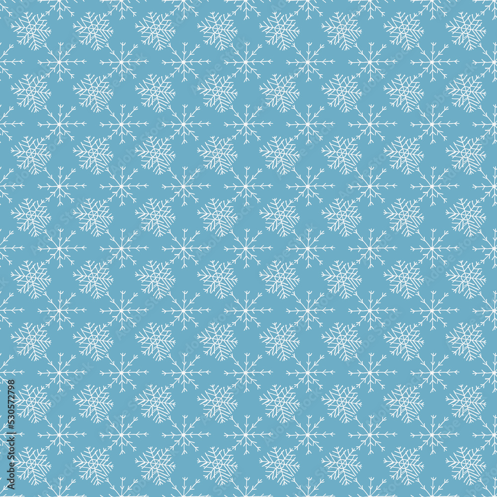 Seamless snowflakes pattern. Snowflakes background. Doodle illustration with snowflakes