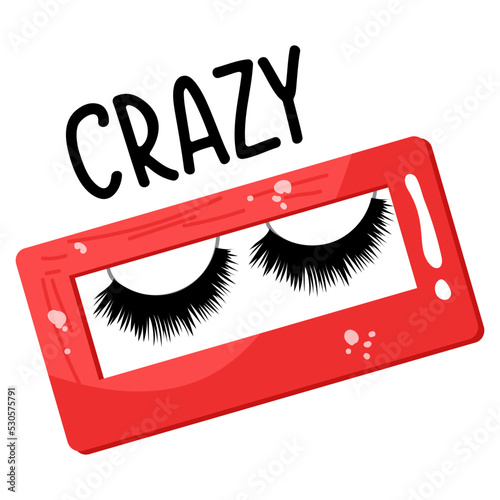 Latest flat sticker icon of eyelashes
