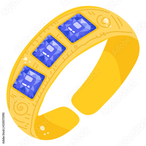 A flat sticker icon of bracelet