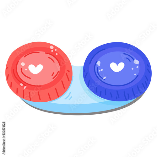 Premium flat sticker icon of contact lenses 