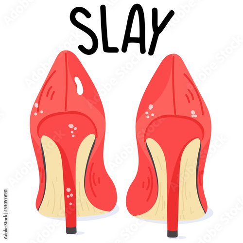 A beautiful flat sticker of heels 