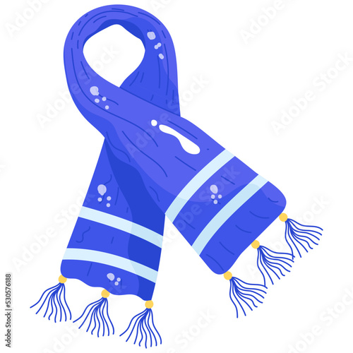 Premium flat sticker icon of scarf 