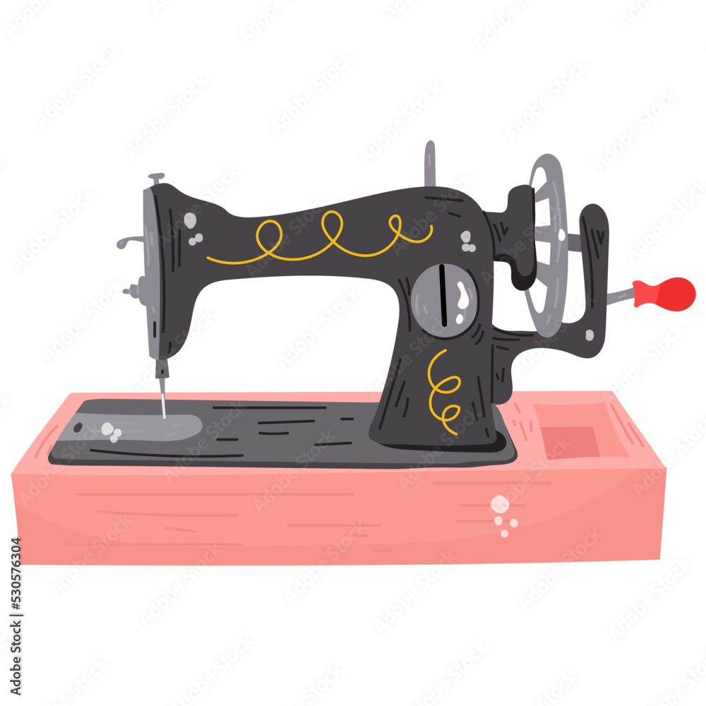 Trendy flat sticker icon of sewing machine 