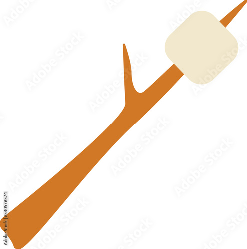 Marshmallow on a stick icon. Vector illustration