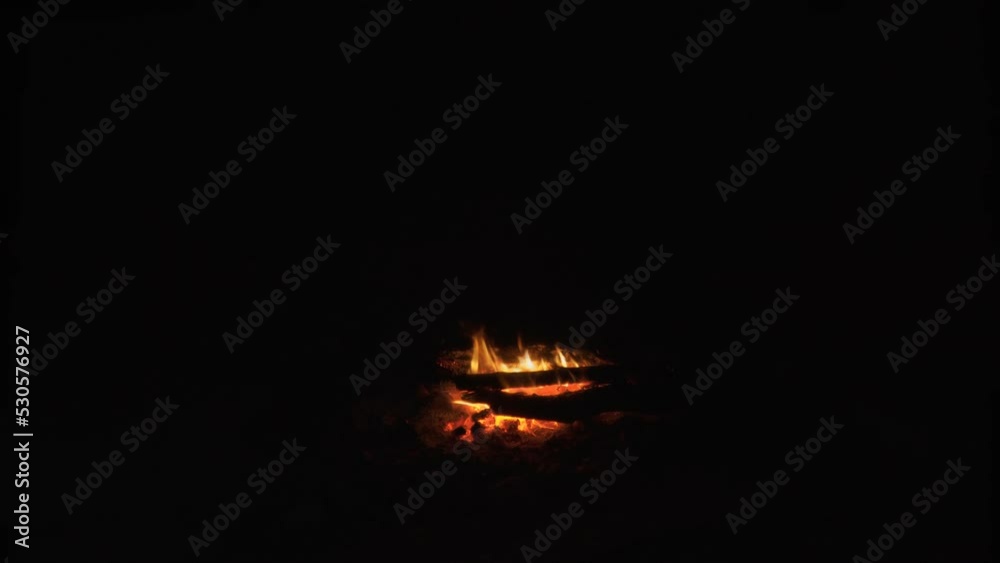 Campfire burns in the night. Night bonfire Campfire burns in the night. Night bonfire
