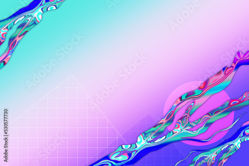 Abstract painting with blue and purple waves. Trendy background for wallpaper, flyer, poster, invitations. Digital illustration