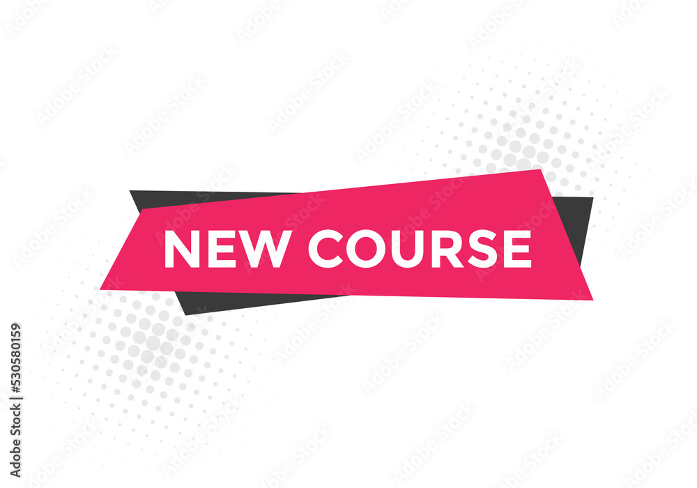 New course Colorful label sign template. New course symbol web banner
