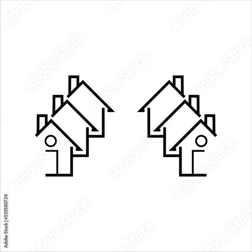 cottage settlement icon vector illustration symbol