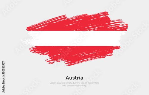 Modern brushed patriotic flag of Austria country with plain solid background