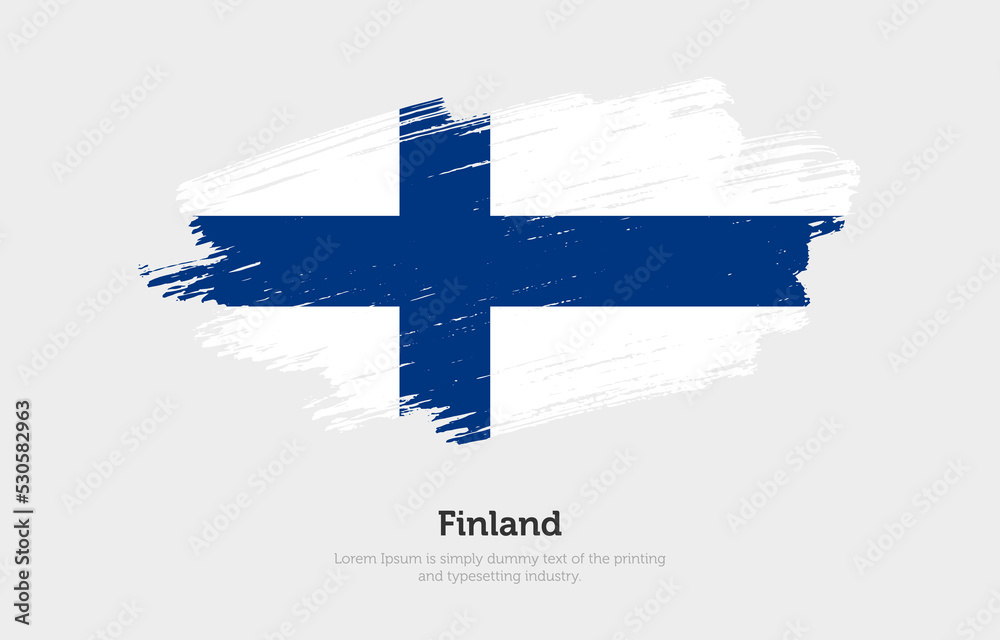 Modern brushed patriotic flag of Finland country with plain solid background Modern brushed patriotic flag of Finland country with plain solid background