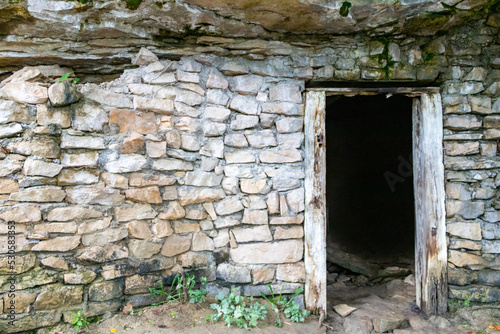 Historic stone munitions bunker with entrance