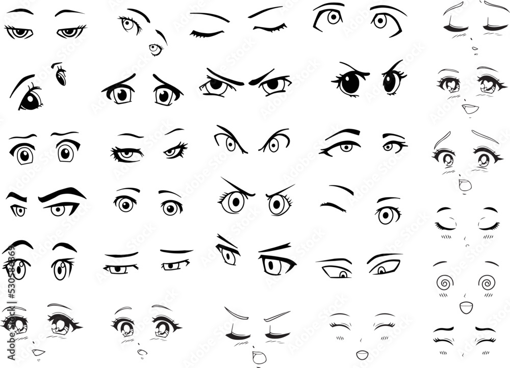 How to Draw Manga Eyes (Man / Both Eyes) || Step-by-Step Pictures – How 2  Draw Manga