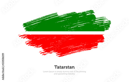 Modern brushed patriotic flag of Tatarstan country with plain solid background