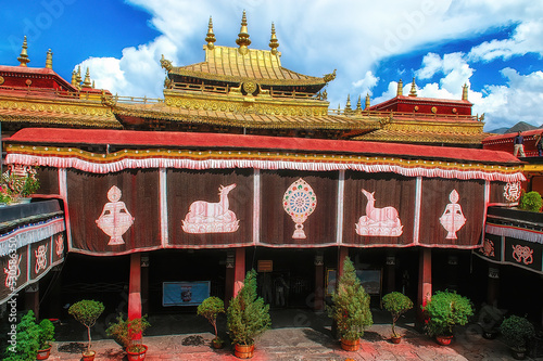 The golden shining solemn Jokhang Temple photo