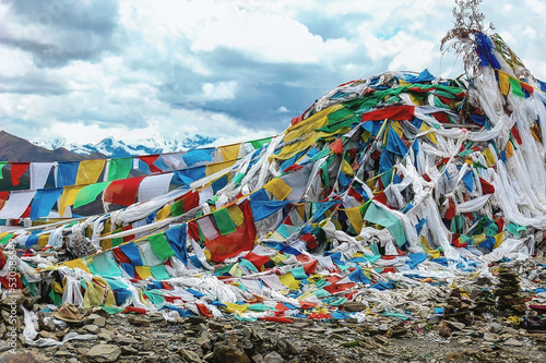 tibetan prayer flags photo