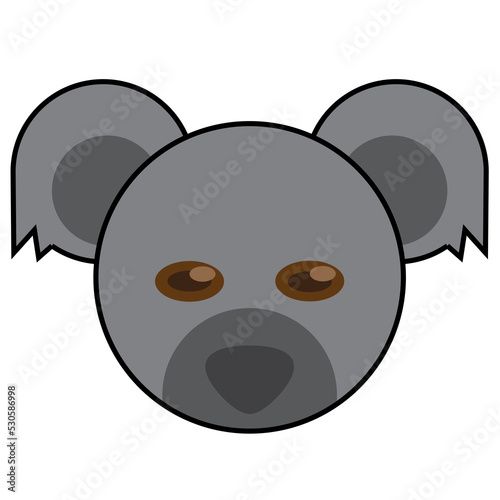 vector graphic illustration of cute koala head character mascot. can be used for children or schools and other products.