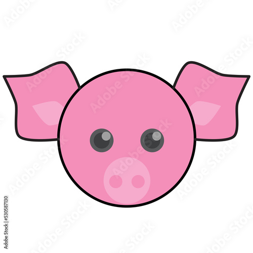 vector graphic illustration of cute pig head character mascot. can be used for children or schools and other products.