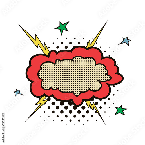 Comic book vintage cloud. Vector illustration. Format PNG.