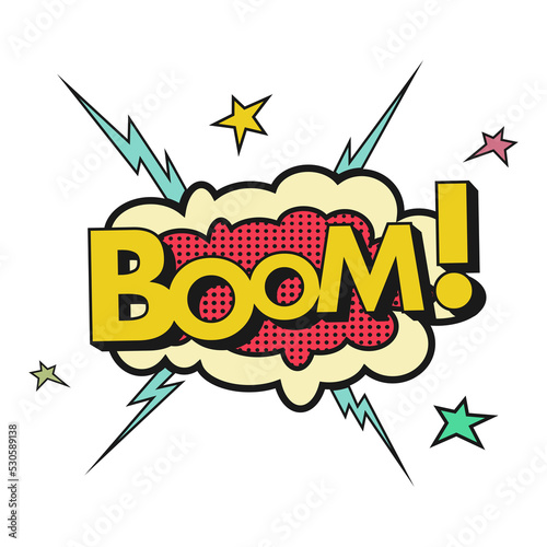 Comic background vintage. Cloud, rays and explosion. Format PNG.