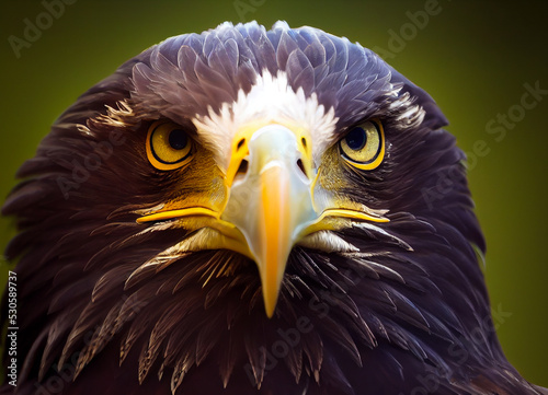 Slika na platnu Image of the piercing look of a wild raptor, kind of powerful golden eagle with