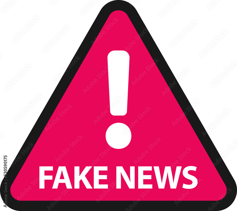 red fake news warning sign red fake news warning sign