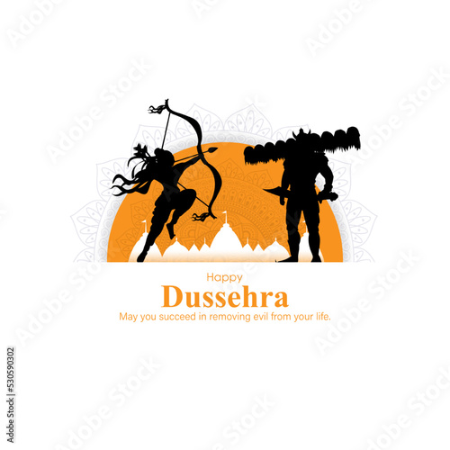 Vector illustration of Happy Dussehra greeting