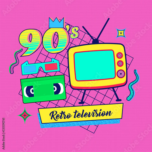 90s 80s memphis nostalgic colorful retro_Television