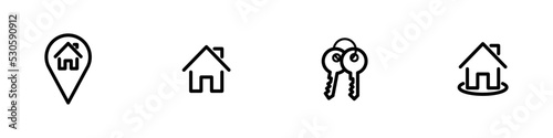 Conjunto de iconos de casa. Concepto de hogar. Nueva casa. Ilustración vectorial