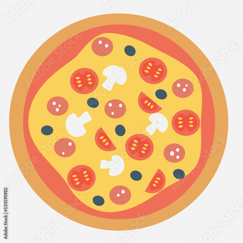 Pizza simple isolated vector illustration.