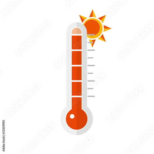 Hot thermometer icon