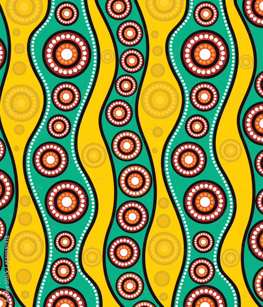 Aboriginal dot art vector background design Stock Vector | Adobe Stock