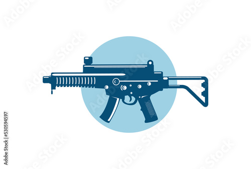 Sub Machine Gun Weapon Grenade for Military or Game Illustration Design Vector
