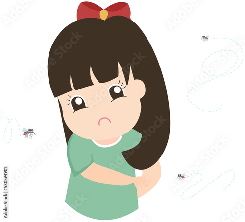 Mosquito on kids skin