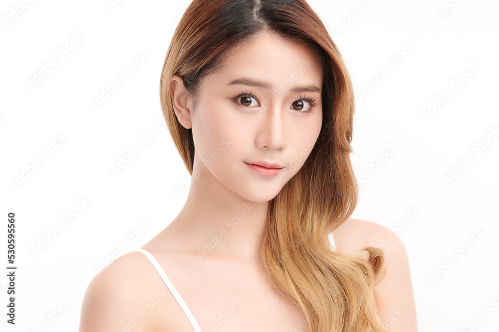 Beautiful young asian woman with clean fresh skin on white background, Face care, Facial treatment, Cosmetology, beauty and spa, Asian women portrait. Beautiful young asian woman with clean fresh skin on white background, Face care, Facial treatment, Cosmetology, beauty and spa, Asian women portrait.
