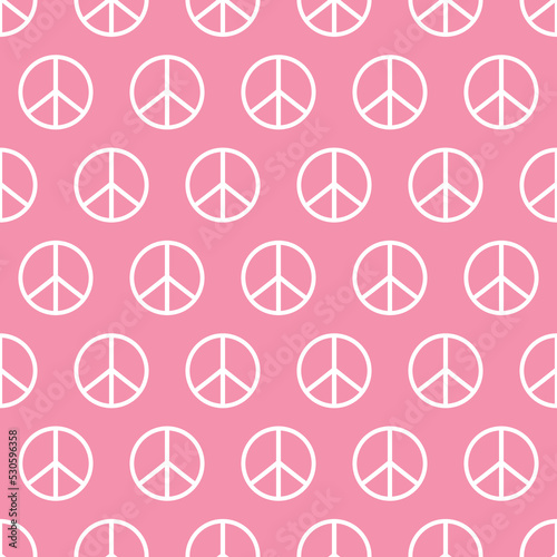 Peace flat vector seamless pattern. Pink Peaceful background