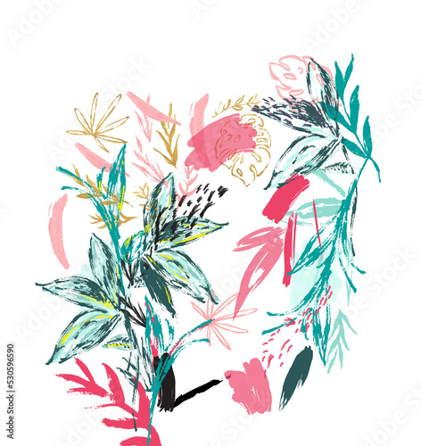 Mixed flowers on plain base 