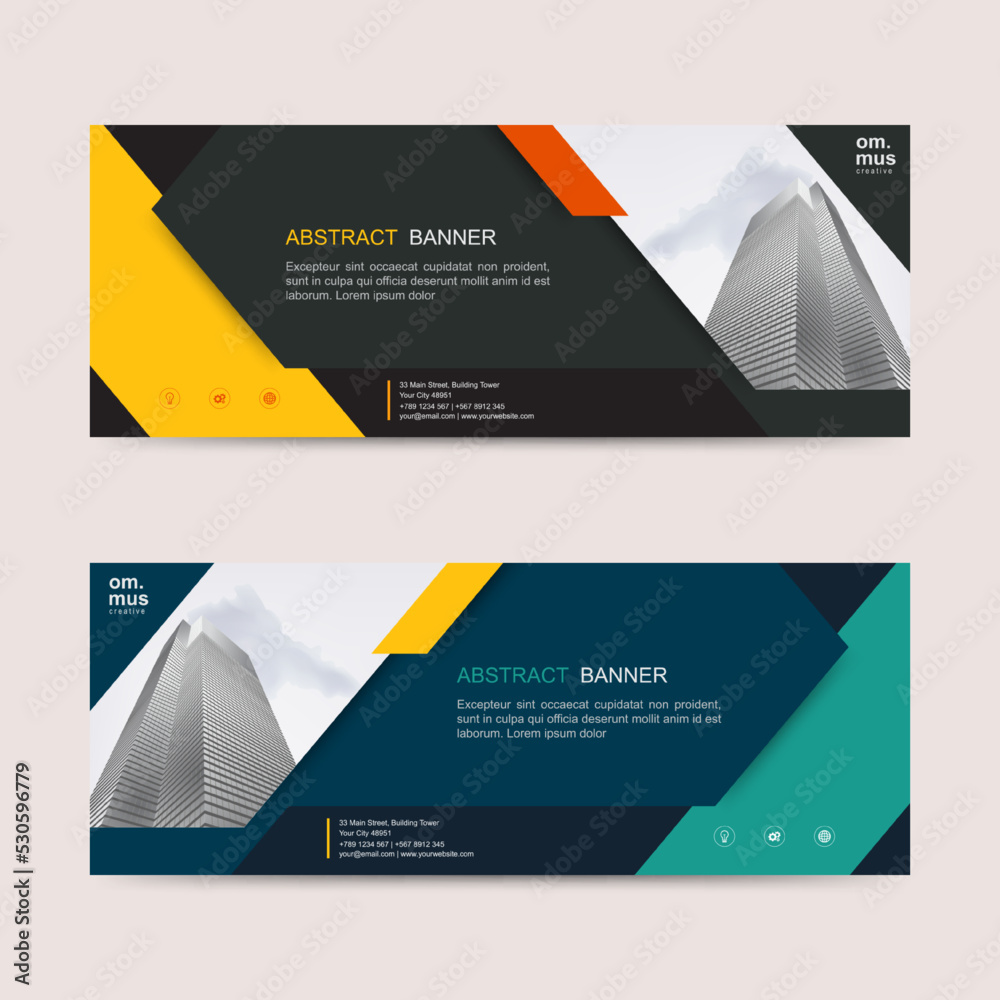 Vector abstract header and banner background. business web design template. 