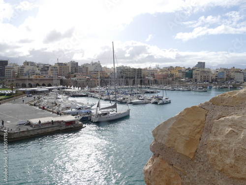 View of the marina and waterfront of Heraklion, Iraklio, Crete island, Greece photo