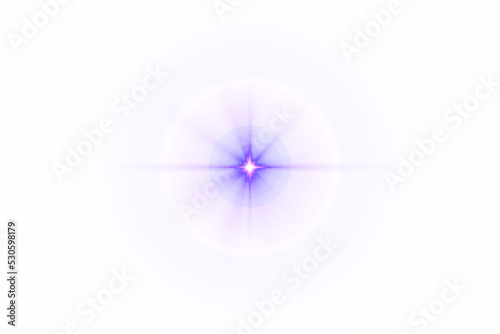 Flaire de luz na cor violeta com fundo transparente em png