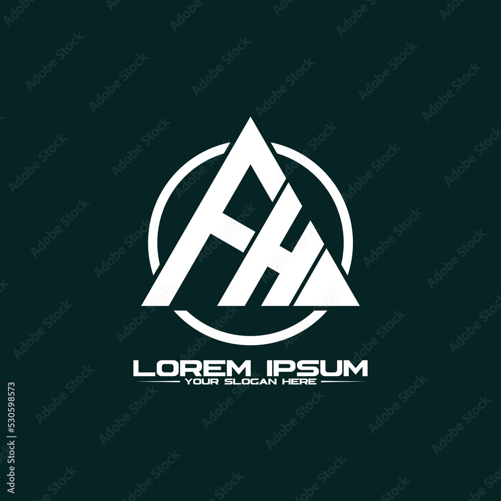 Letter FH triangle logo design vector Letter FH triangle logo design vector