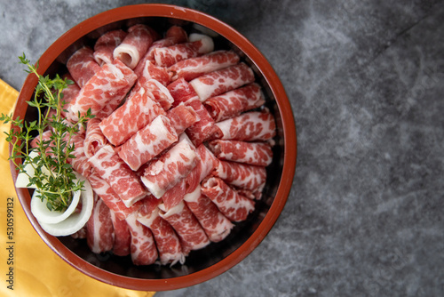 Korean Traditional Barbecue Grilled Fresh Brisket Outside